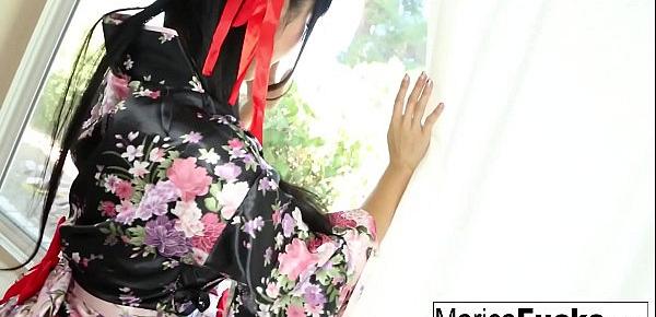  Geisha Marica Hase takes on big black cock!